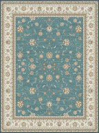 Bohemian Floral Blue Area Rug for Bedroom Decor