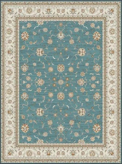 Bohemian Floral Blue Area Rug for Bedroom Decor