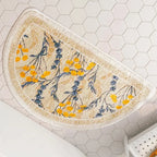 Imitation Cashmere Flower Pattern Bath Rug