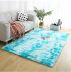 Long-Haired Tie-Dye Gradient Area Rug, Soft Carpet