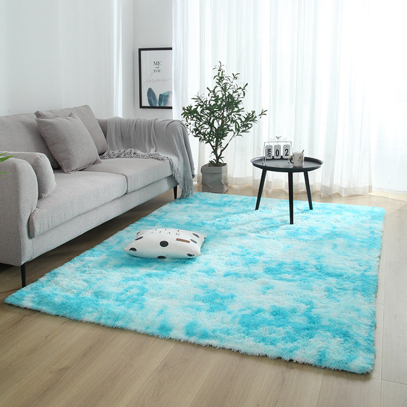 Long-Haired Tie-Dye Gradient Area Rug, Soft Carpet