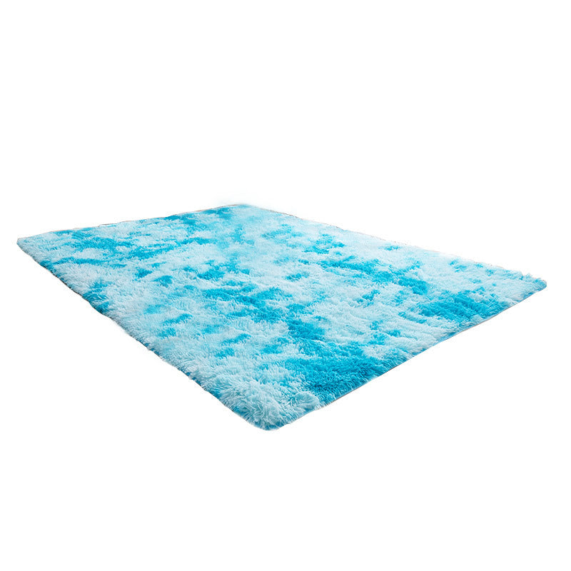 Long-Haired Tie-Dye Gradient Area Rug, Soft Carpet